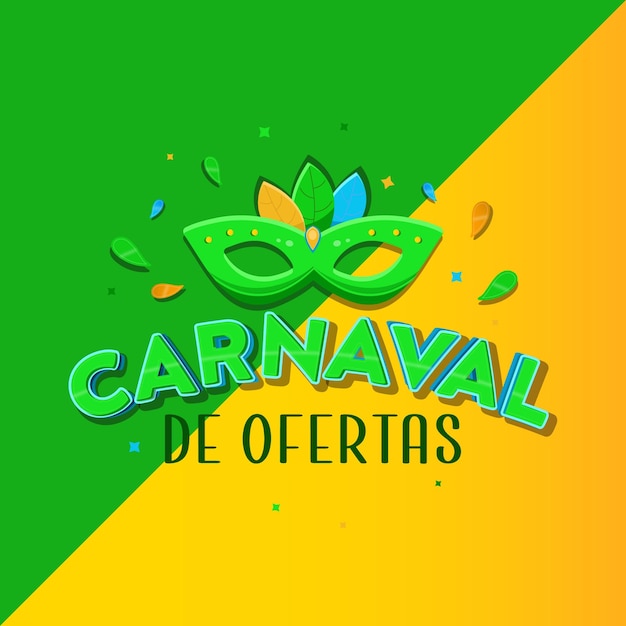 Vektor karneval-logo von make-up-angeboten in brasilien