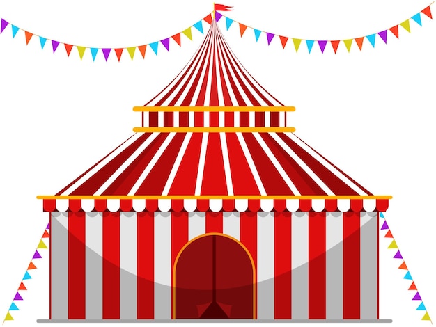 Vektor karneval - vintage zirkuslicht. vintage-zirkusbanner mit hellen glühbirnen, kuppelzelt, highlights