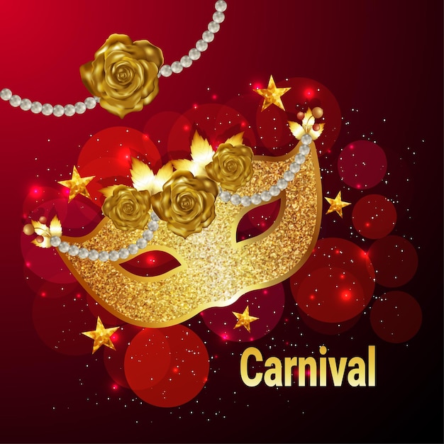Karnevalsfeier mit goldener maske