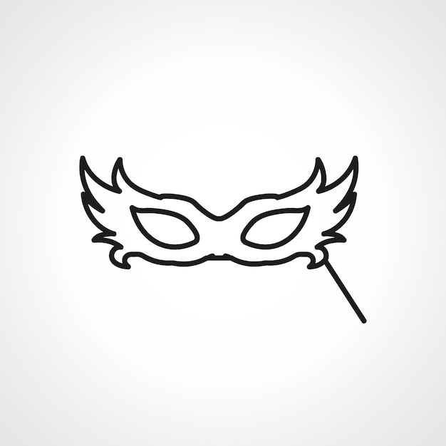 Vektor karnevalsmasken-linien-symbol maskeradenmasken-web-linearsymbol