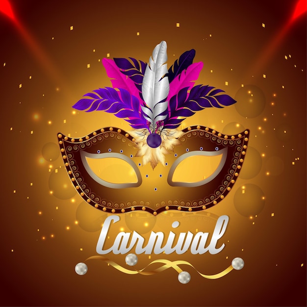 Karnevalspartyhintergrund mit goldener Maske