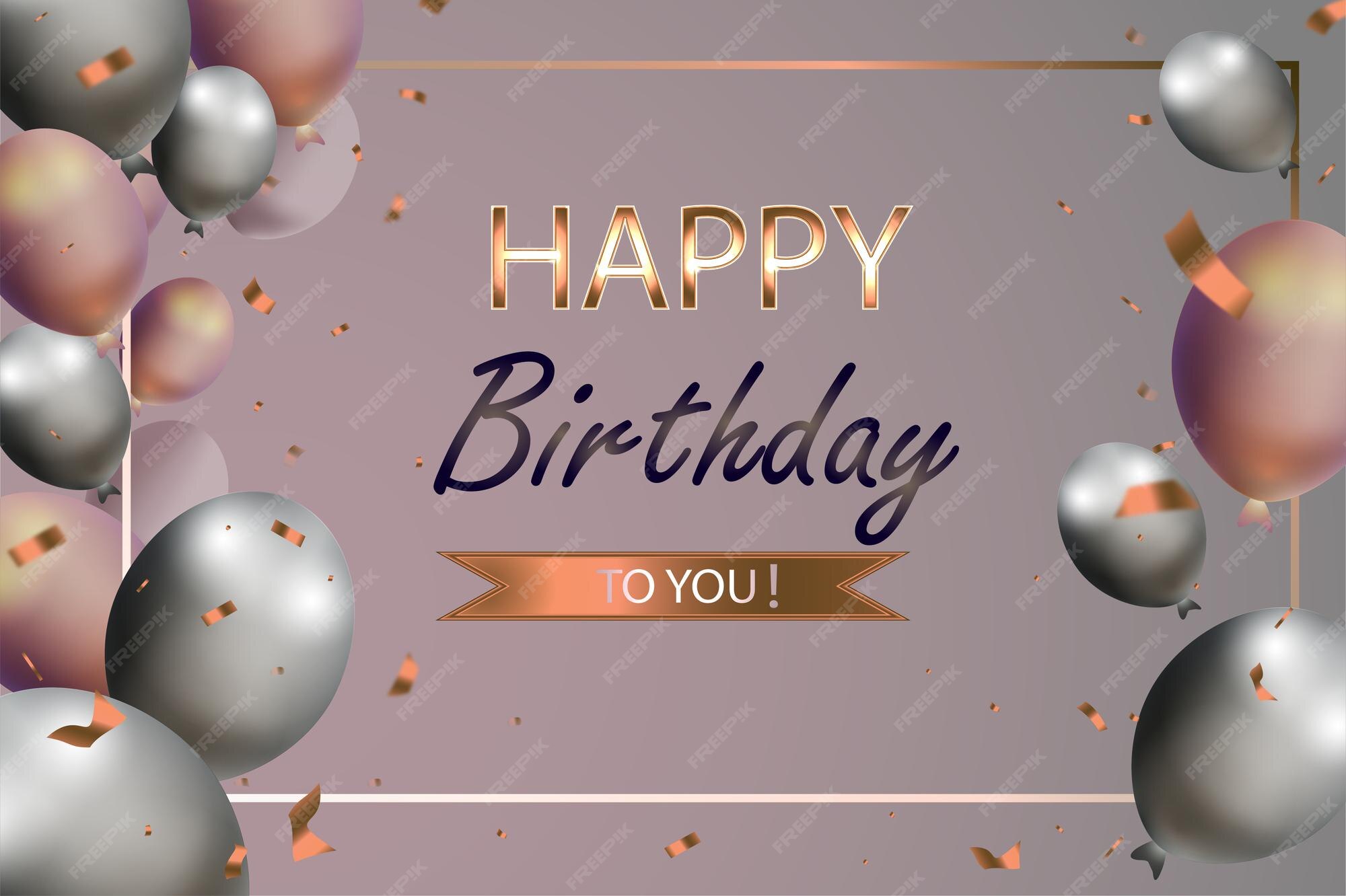 Karte alles Gute zum Geburtstag Luftballons Premium Vektor
