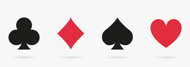 Karte, anzug, spaten, schwarz, silhouette, icon. casino-spiel flaches symbol. poker play suit set glyphen-piktogramm