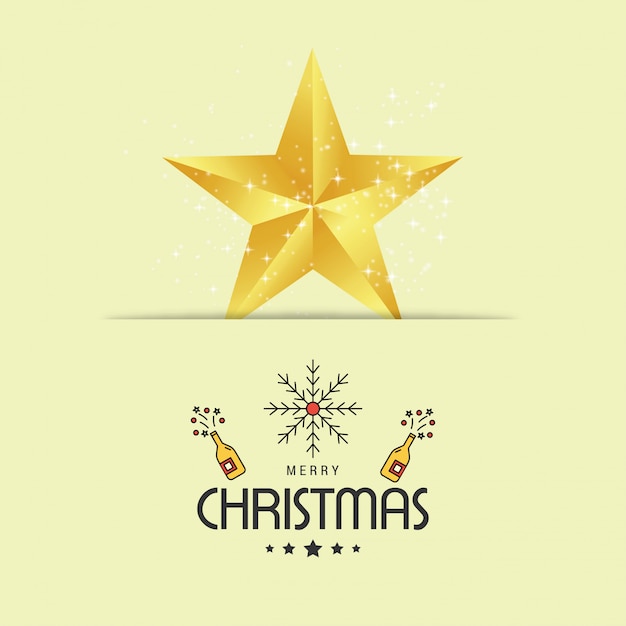 Karte der frohen Weihnachten mit kreativem Designvektor