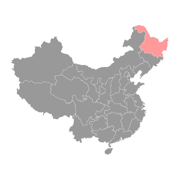 Vektor karte der provinz heilongjiang verwaltungseinheiten von china vektorillustration