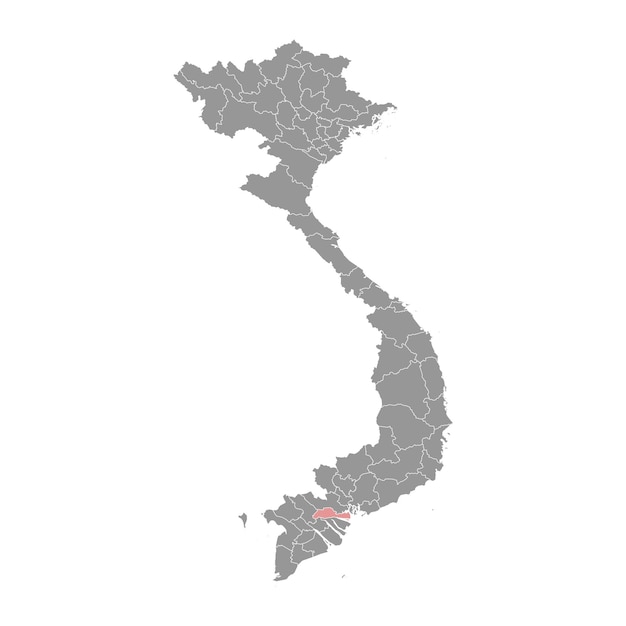 Karte der provinz tien giang, die administrative abteilung vietnams vektor-illustration