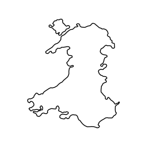 Karte der region wales uk vektorillustration