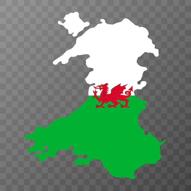 Karte der region wales uk vektorillustration