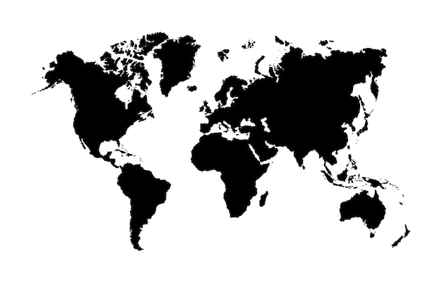 Karte der schwarzen und weißen Welt
