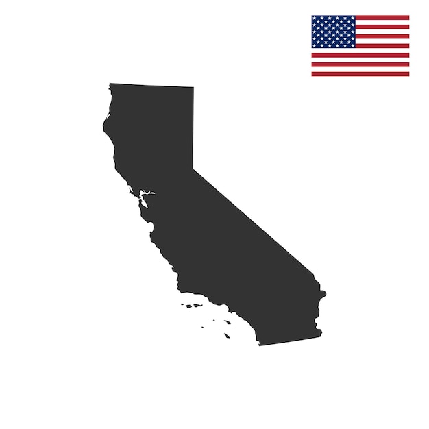 Vektor karte des us-bundesstaates kalifornien