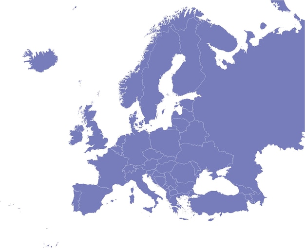Karte Europas mit Farben im flachen Vektorstil
