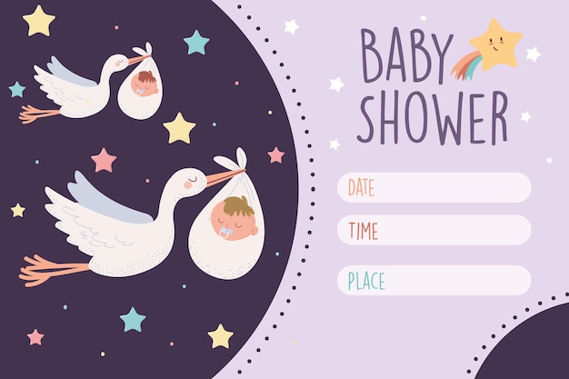 Karte für Baby-Dusche