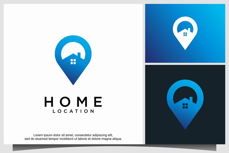 Karte, GPS-Standort, Heim-Logo-Design-Vektor