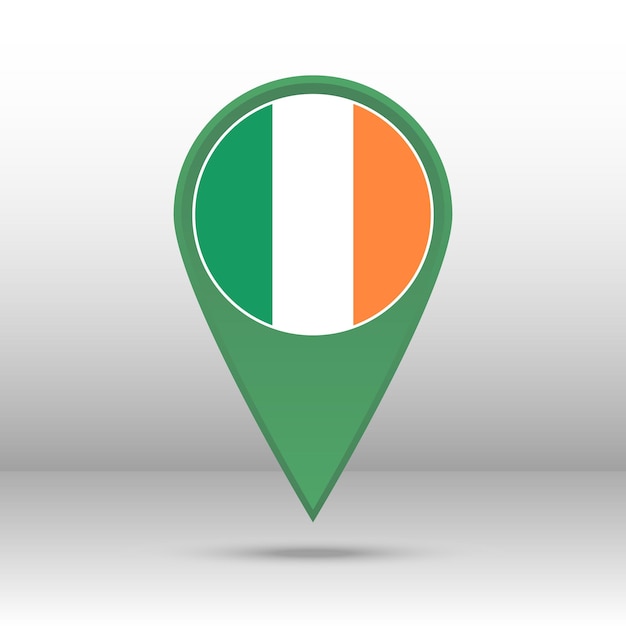 Vektor karte pin irland flagge