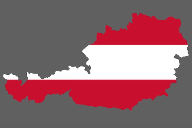 Karte Österreich mit Flagge Europa Kartographie