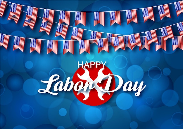 Karte und poster des us labor day im vektordesign