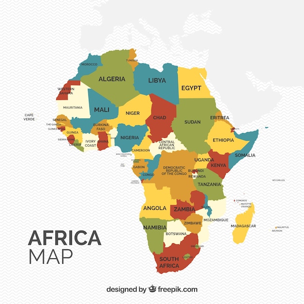 Vektor karte von afrika kontinent mit verschiedenen farben