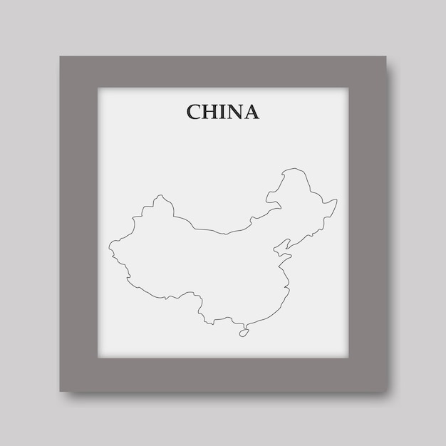 Karte von China Illustration kontinuierliche Linie Kunst Handzeichnung