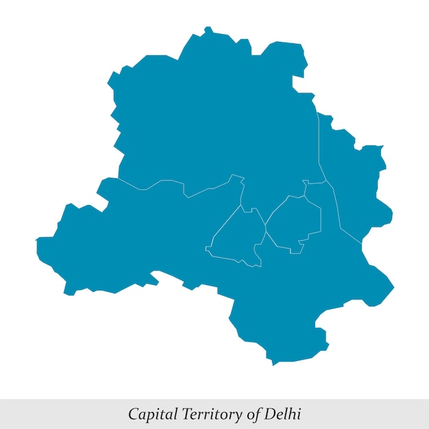 Karte von delhi ist ein unionsgebiet indiens mit bezirken