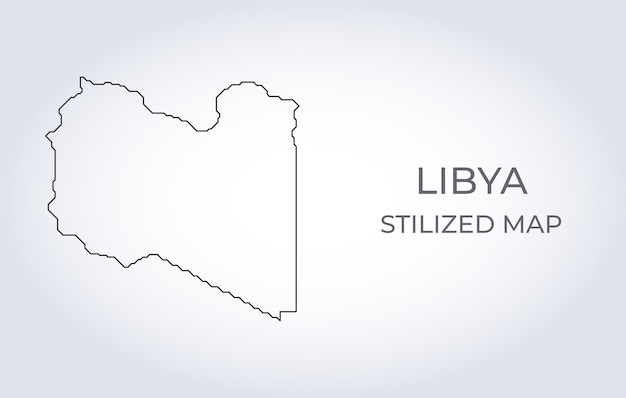 Karte von libyen im stilisierten minimalistischen stil