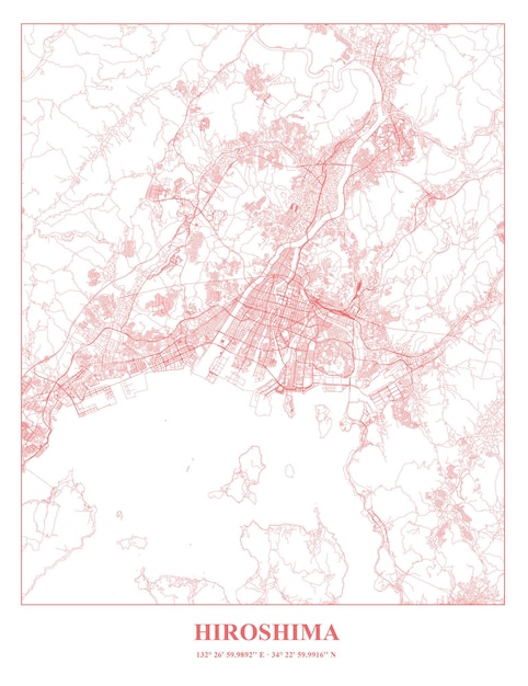 Vektor kartellkarte von hiroshima