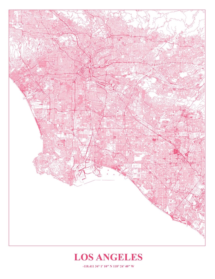 Vektor kartellkarte von los angeles la