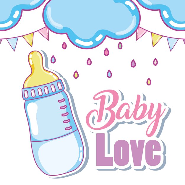 Karten-vektorillustrationsgrafikdesign der babyliebe nettes