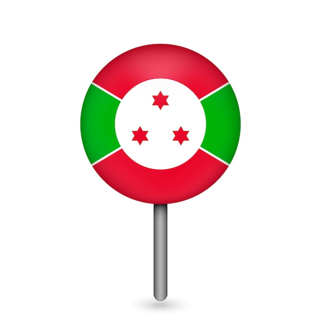 Kartenzeiger mit Land Burundi Burundi Flagge Vektor-Illustration