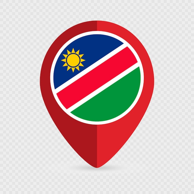 Kartenzeiger mit Vektorillustration des Landes Namibia