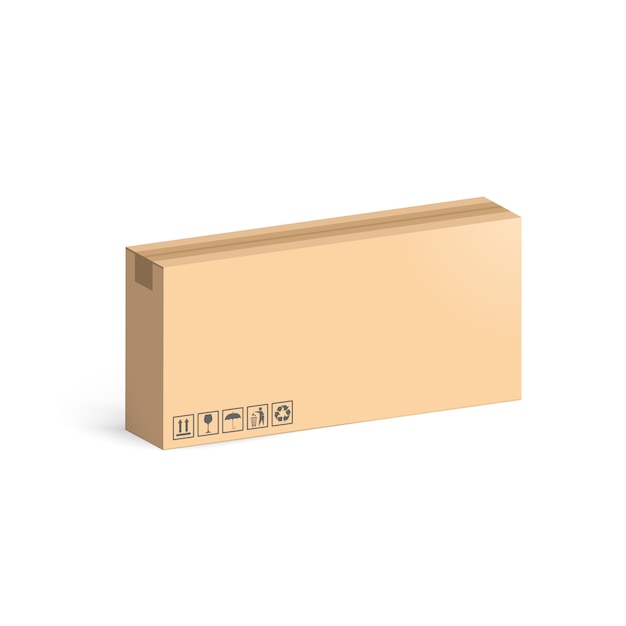 Karton lokalisiert auf weißem Hintergrund. Layoutboxen für die Lieferung.