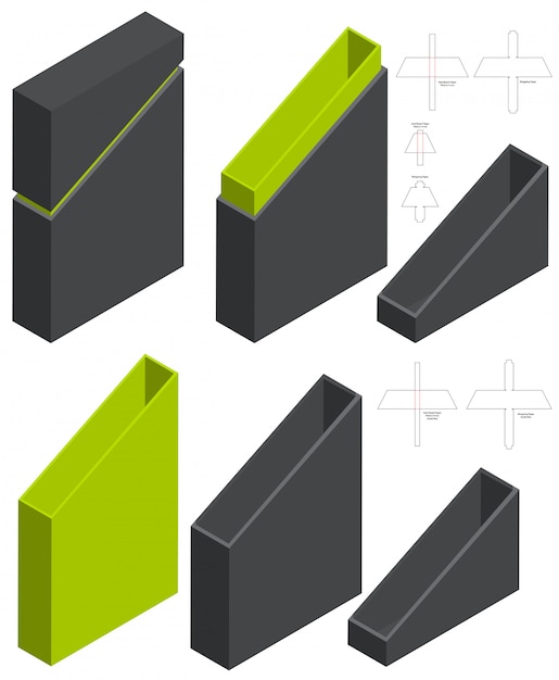 Kartonverpackung gestanzte schablonendesign. 3d-modell