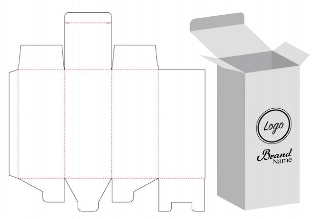 Vektor kartonverpackung gestanzte schablonendesign