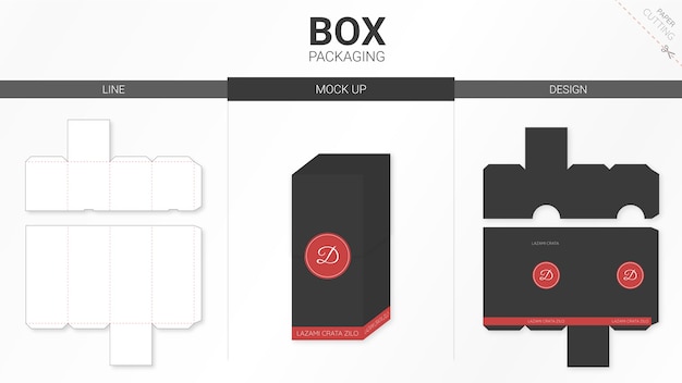 Vektor kartonverpackung und gestanzte schablone