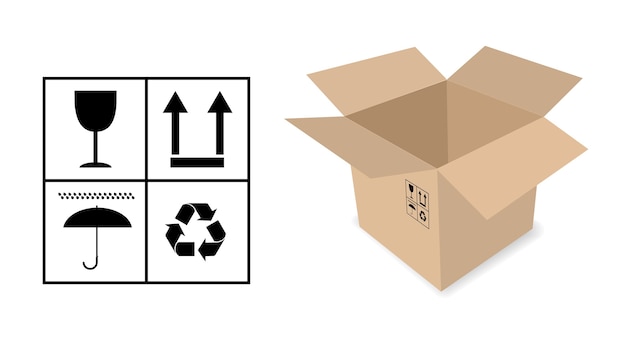 Vektor kartonverpackungsbox-konzeptsymbol