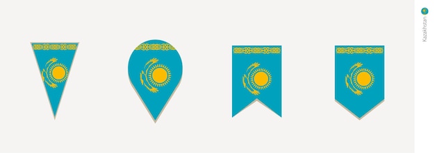 Kasachstan-flagge in vertikaler designvektorillustration