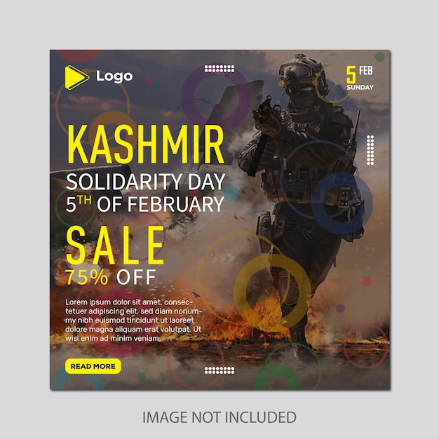 Kashmir Day Sale Instagram und Social Media Poster Design Vorlage