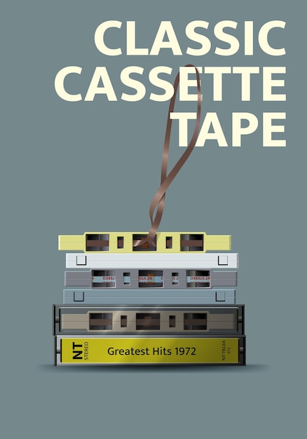 Vektor kassettenplakat im vintage-layout