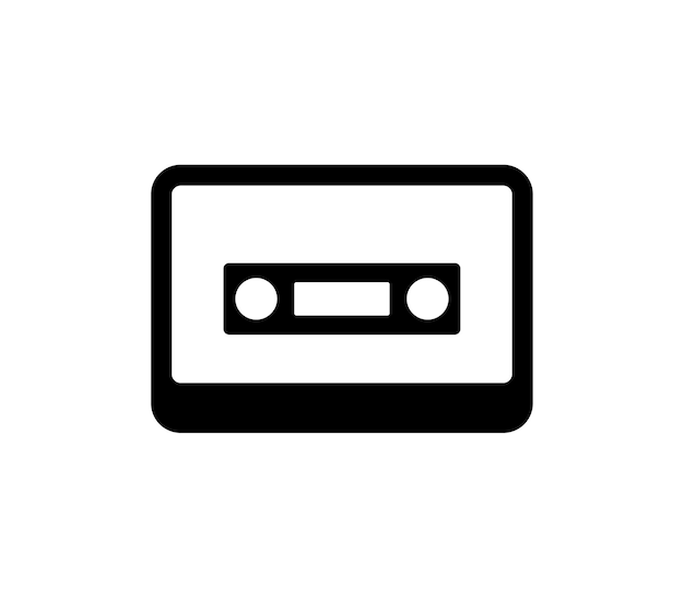 Kassettensymbol im Retro-Musiksymbolvektor im Vintage-Stil