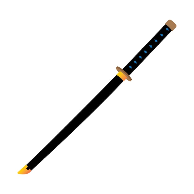 Katana-Schwert-Ikonen-Vektor-Illustrations-Design-Vorlage