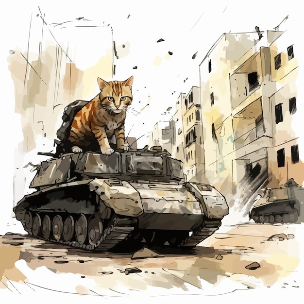 Vektor katze im gaza-krieg