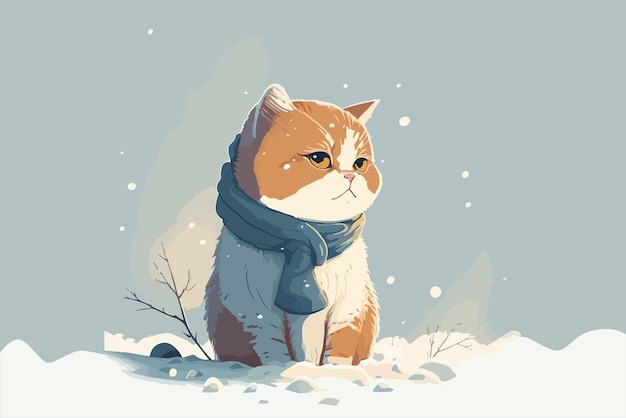 Vektor katze im schnee wandkunst