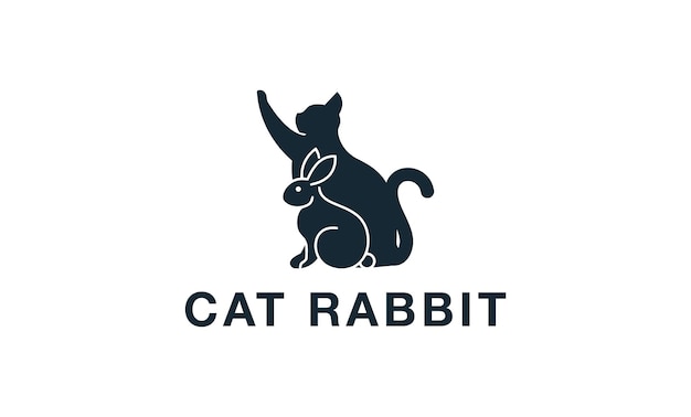 Katze-kaninchen-logo-design