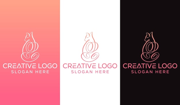 Katze-logo-design-monogramm-kreatives modernes zeichen-symbol-symbol