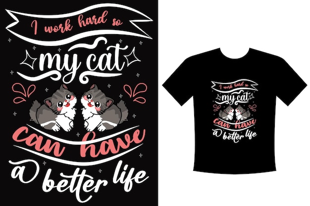 Katze-t-shirt-design-vorlage-eps-datei für katze-vektor
