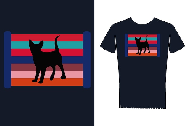 Vektor katze-t-shirt-design-vorlage