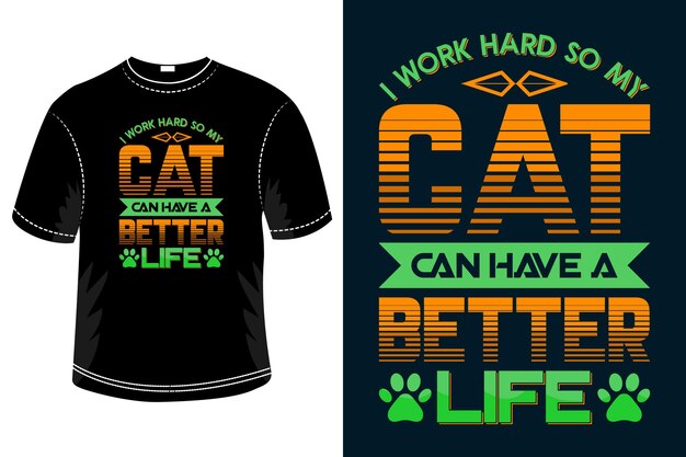 Vektor katze-typografie-t-shirt-design katze zitiert t-shirt-design-vorlage