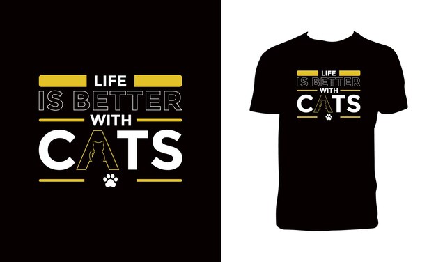 Katze-Typografie-Vektor-T-Design