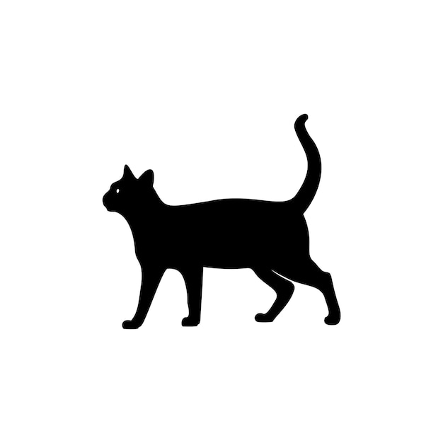 Vektor katze-vektor-logo-design.vektor-katze-silhouette-ansichtsseite für retro-logos, isoliert auf weißem hintergrund