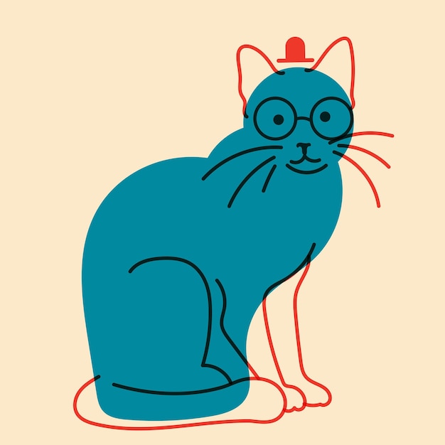 Katzen-Avatar-Abzeichen-Plakat-Logo-Vorlagen drucken Vektorillustration
