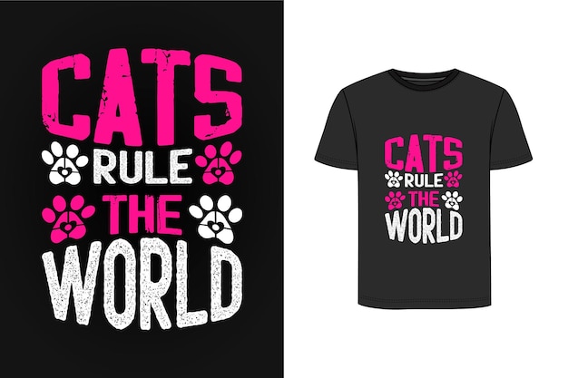 Katzen beherrschen das Vintage T-Shirt-Design der Welt